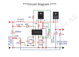 Diagrama (esquema) do inversor de 5 para 230 volts